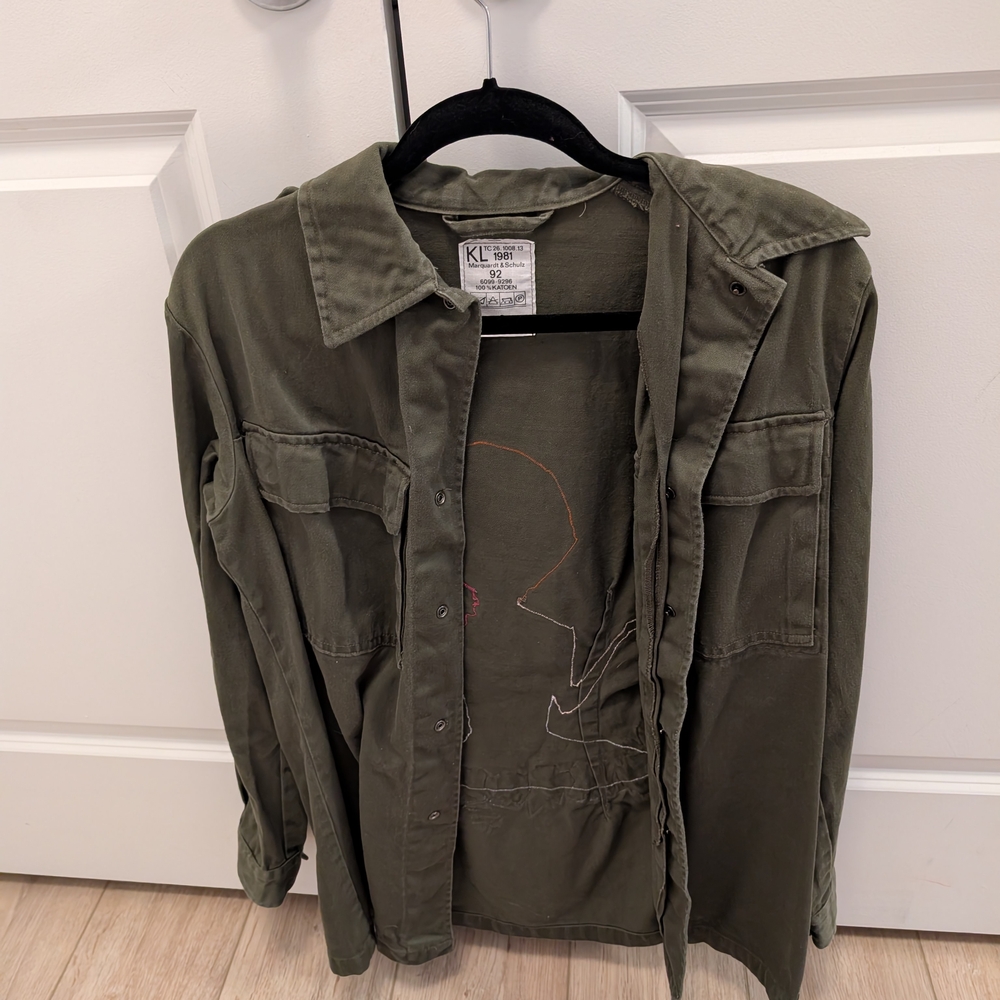 Olive Green Button-Up Shirt